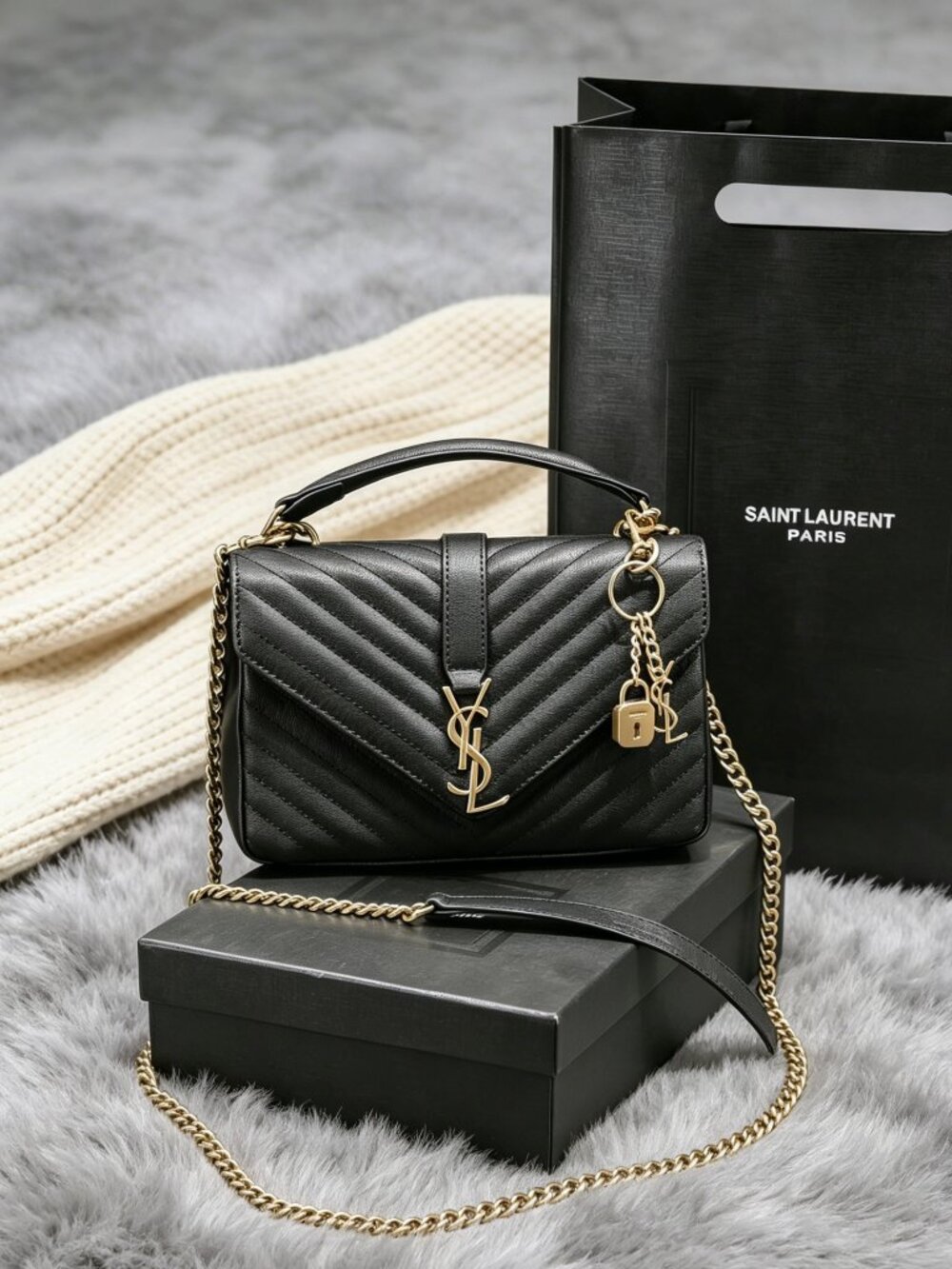 YSL College Leather Shoulder Bag